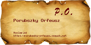 Porubszky Orfeusz névjegykártya